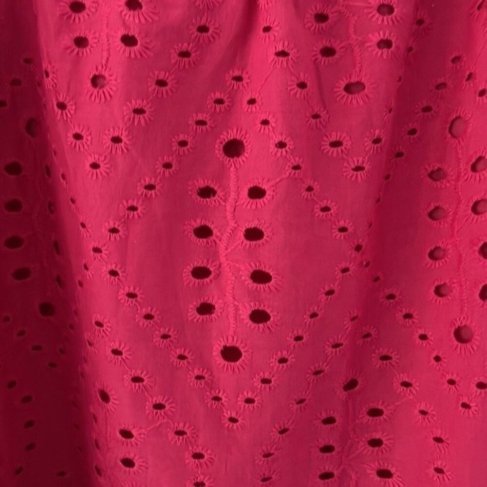 Joie High Low Eyelet Broderie Anglaise Skirt Tiered Pink M NWT Cotton Boho Fairy - Picture 4 of 7